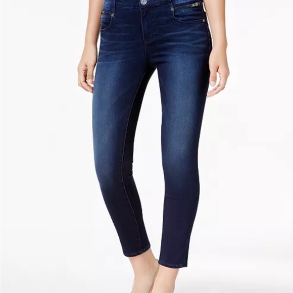 Kut from the Kloth Dark Blue Emma Zip Ankle Skinny Jeans - Picture 13 of 14
